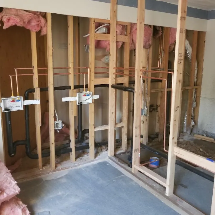 Copper pipe rough-in and plumbing installation in Goleta